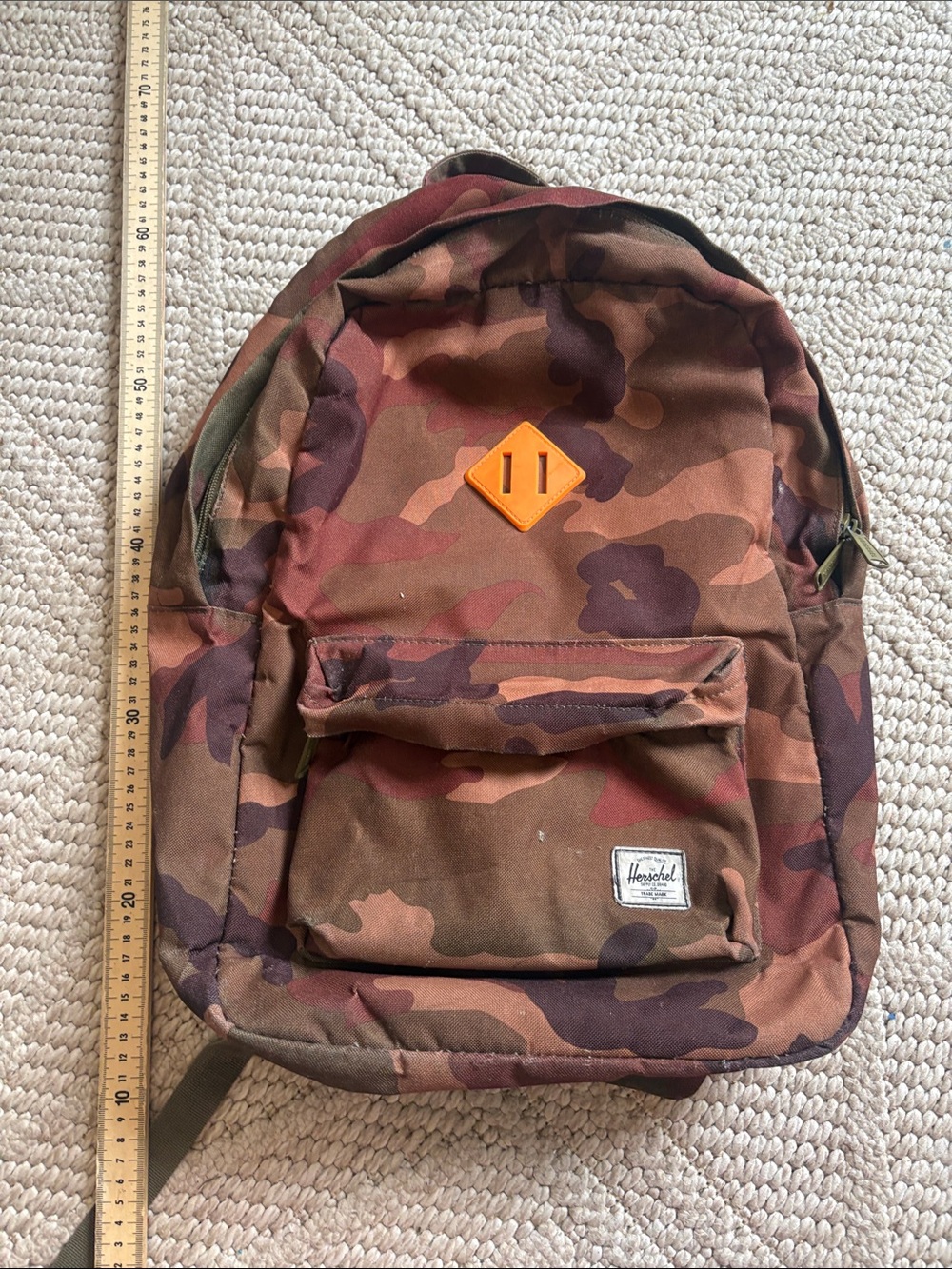 Woodland Camo/Orange Rubber Heritage Backpack